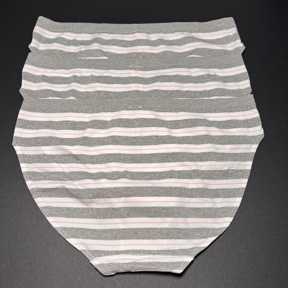 Victoria Secret XL Bikini Panties Seamless Gray White Striped Lot of 3 - Picture 2 of 5